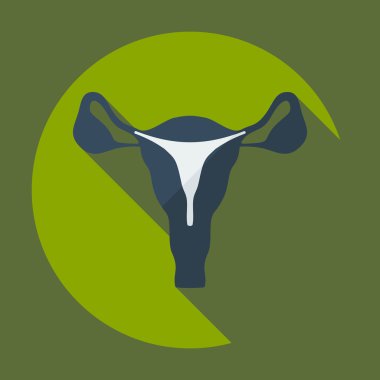 Gölge simgeler rahim ile düz modern tasarım