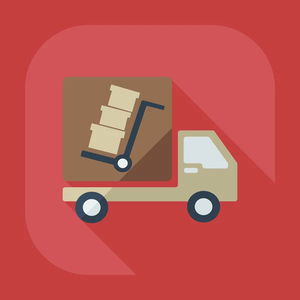 Flat modern design with shadow icons car shipping