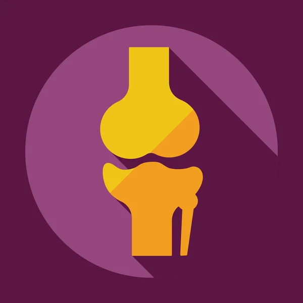 그림자 무릎 관절 플랫 현대적인 디자인 — 스톡 벡터