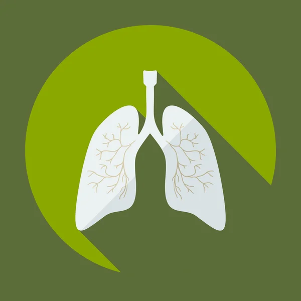 Design moderno plano com ícones de sombra pulmões — Vetor de Stock