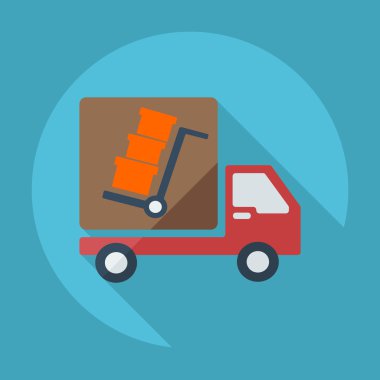 Gölge simgeler araba kargo ile düz modern tasarım