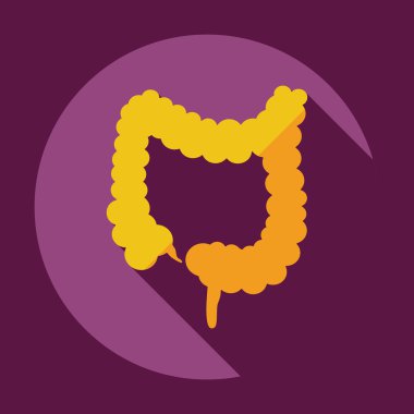 Gölge simgeler kalın bağırsak ile düz modern tasarım