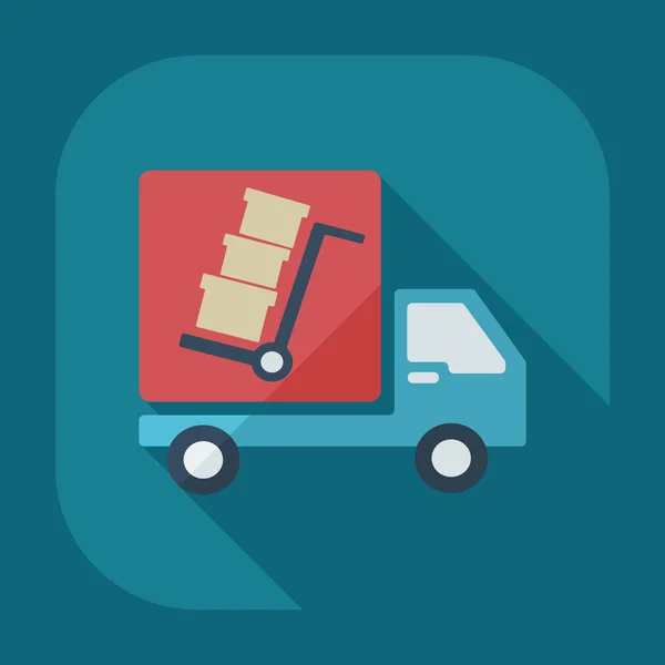 Flat modern design with shadow icons car shipping