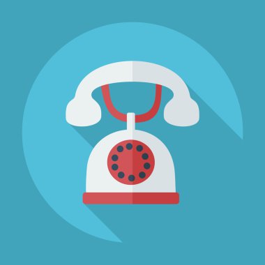 Gölge eski telefon ile düz modern tasarım