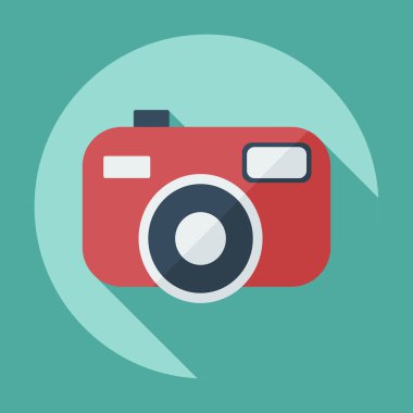 Gölge kamera simgesi ile düz modern tasarım