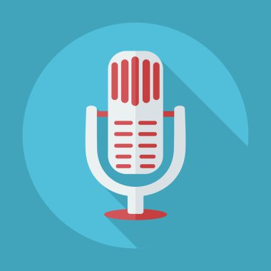 Gölge simgesi mikrofon ile düz modern tasarım