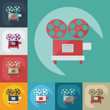 Gölge simgesi projektör ile düz modern tasarım