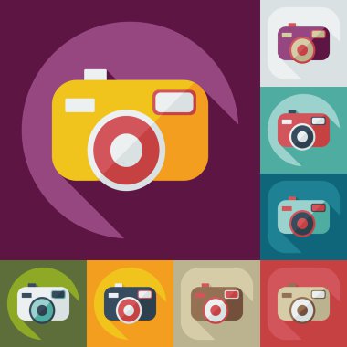 Gölge kamera simgesi ile düz modern tasarım