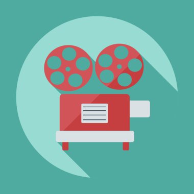 Gölge simgesi projektör ile düz modern tasarım