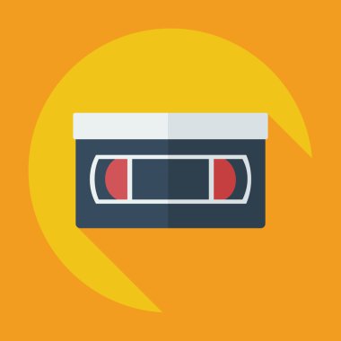 Gölge simgesi Vhs kaset ile düz modern tasarım