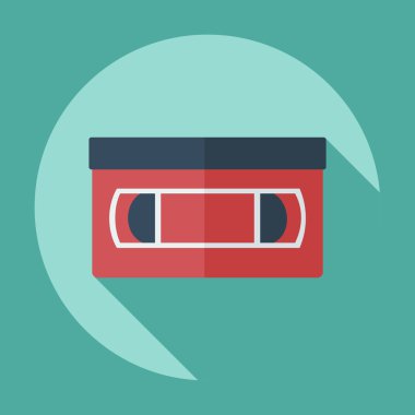 Gölge simgesi Vhs kaset ile düz modern tasarım