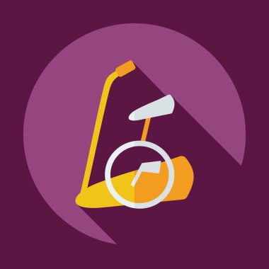 Gölge simgesi egzersiz bisikleti ile düz modern tasarım