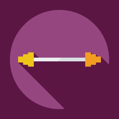 Gölge simgesi barbell ile düz modern tasarım