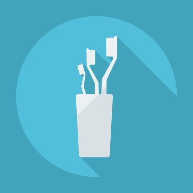 Gölge diş fırçası ile düz modern tasarım