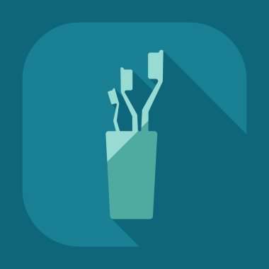 Gölge diş fırçası ile düz modern tasarım