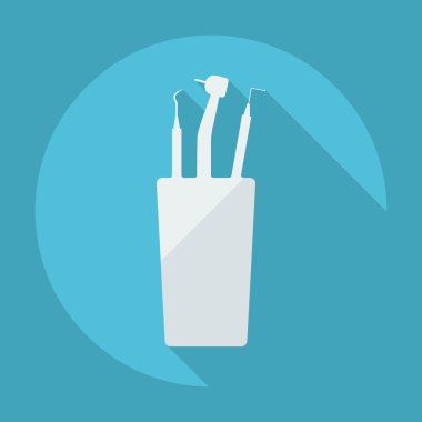 Gölge dişçi aracıyla düz modern tasarım