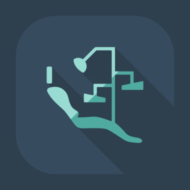 Gölge dişçi koltuğu ile düz modern tasarım