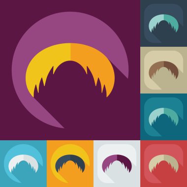 Gölge simgesi bıyıklı düz modern tasarım