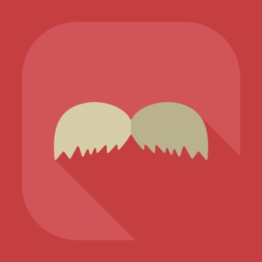 Gölge simgesi bıyıklı düz modern tasarım