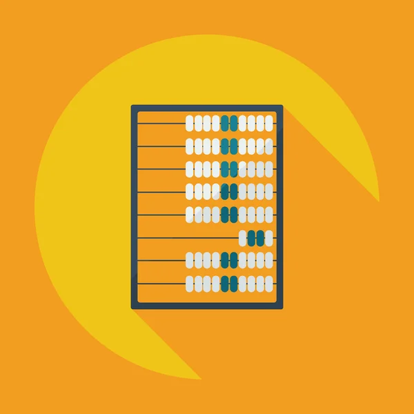 Plat modern design met schaduw abacus pictogram — Stockvector