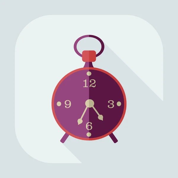 Diseño moderno plano con icono de sombra viejo reloj despertador — Vector de stock