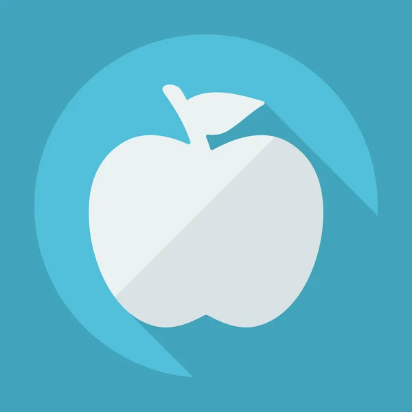 Diseño moderno plano con manzana sombra — Vector de stock