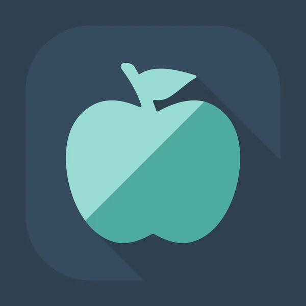 Diseño moderno plano con manzana sombra — Vector de stock