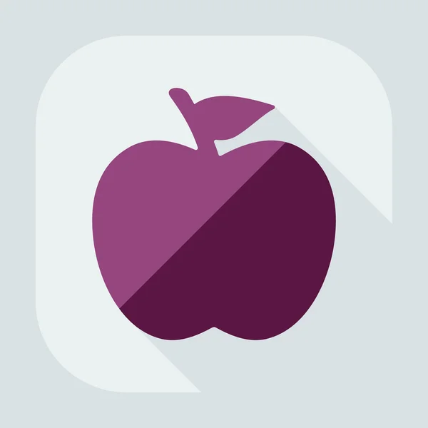 Diseño moderno plano con manzana sombra — Vector de stock