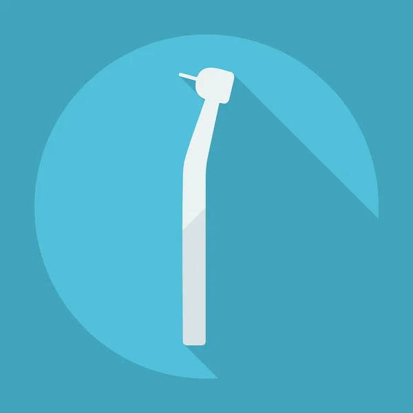 Design moderne plat avec outil de dentiste d'ombre — Image vectorielle