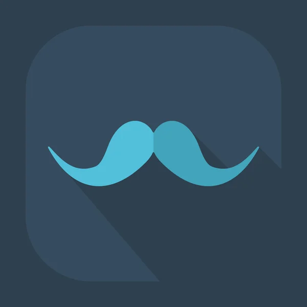 Diseño moderno plano con bigote icono de sombra — Vector de stock