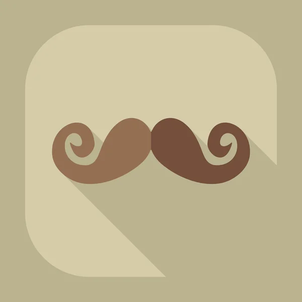 Design moderne plat avec moustache icône ombre — Image vectorielle