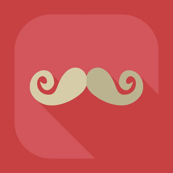 Design moderne plat avec moustache icône ombre — Image vectorielle