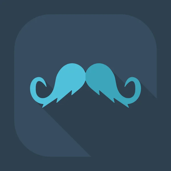 Diseño moderno plano con bigote icono de sombra — Vector de stock