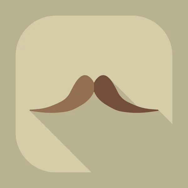 Design moderne plat avec moustache icône ombre — Image vectorielle