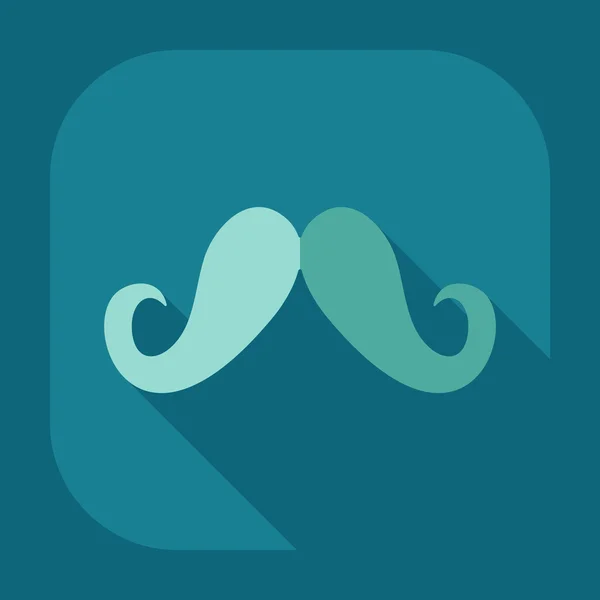 Design moderne plat avec moustache icône ombre — Image vectorielle