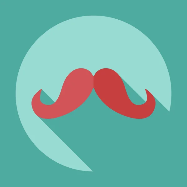 Design moderne plat avec moustache icône ombre — Image vectorielle