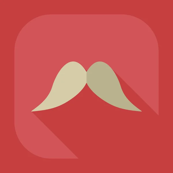 Design moderne plat avec moustache icône ombre — Image vectorielle