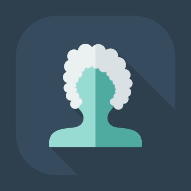 Gölge adam siluet yaratıcı saç modeli ile düz modern tasarım