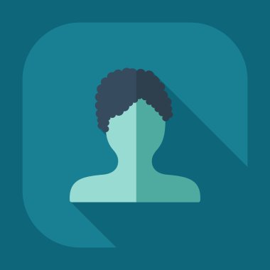 Gölge adam siluet yaratıcı saç modeli ile düz modern tasarım