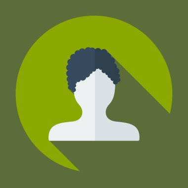 Gölge adam siluet yaratıcı saç modeli ile düz modern tasarım