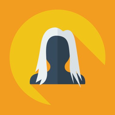 Gölge adam siluet yaratıcı saç modeli ile düz modern tasarım