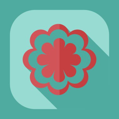 Gölge simgesi çiçek ile düz modern tasarım