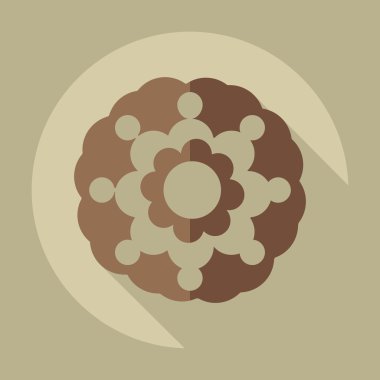 Gölge simgesi çiçek ile düz modern tasarım