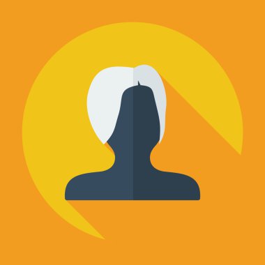 Gölge adam siluet yaratıcı saç modeli ile düz modern tasarım