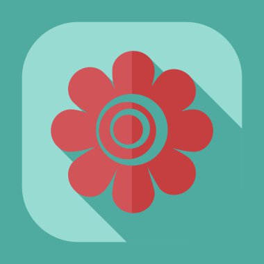 Gölge simgesi çiçek ile düz modern tasarım