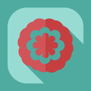 Gölge simgesi çiçek ile düz modern tasarım