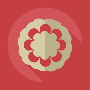 Gölge simgesi çiçek ile düz modern tasarım