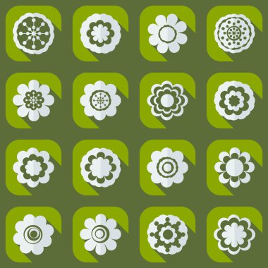 Gölge simgesi çiçek ile düz modern tasarım