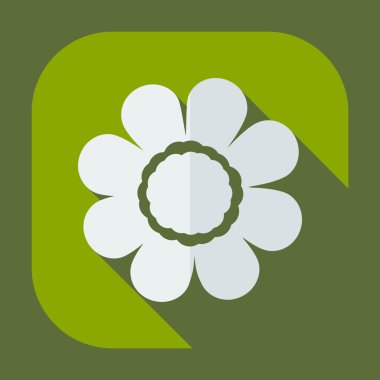 Gölge simgesi çiçek ile düz modern tasarım