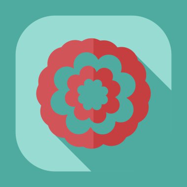 Gölge simgesi çiçek ile düz modern tasarım